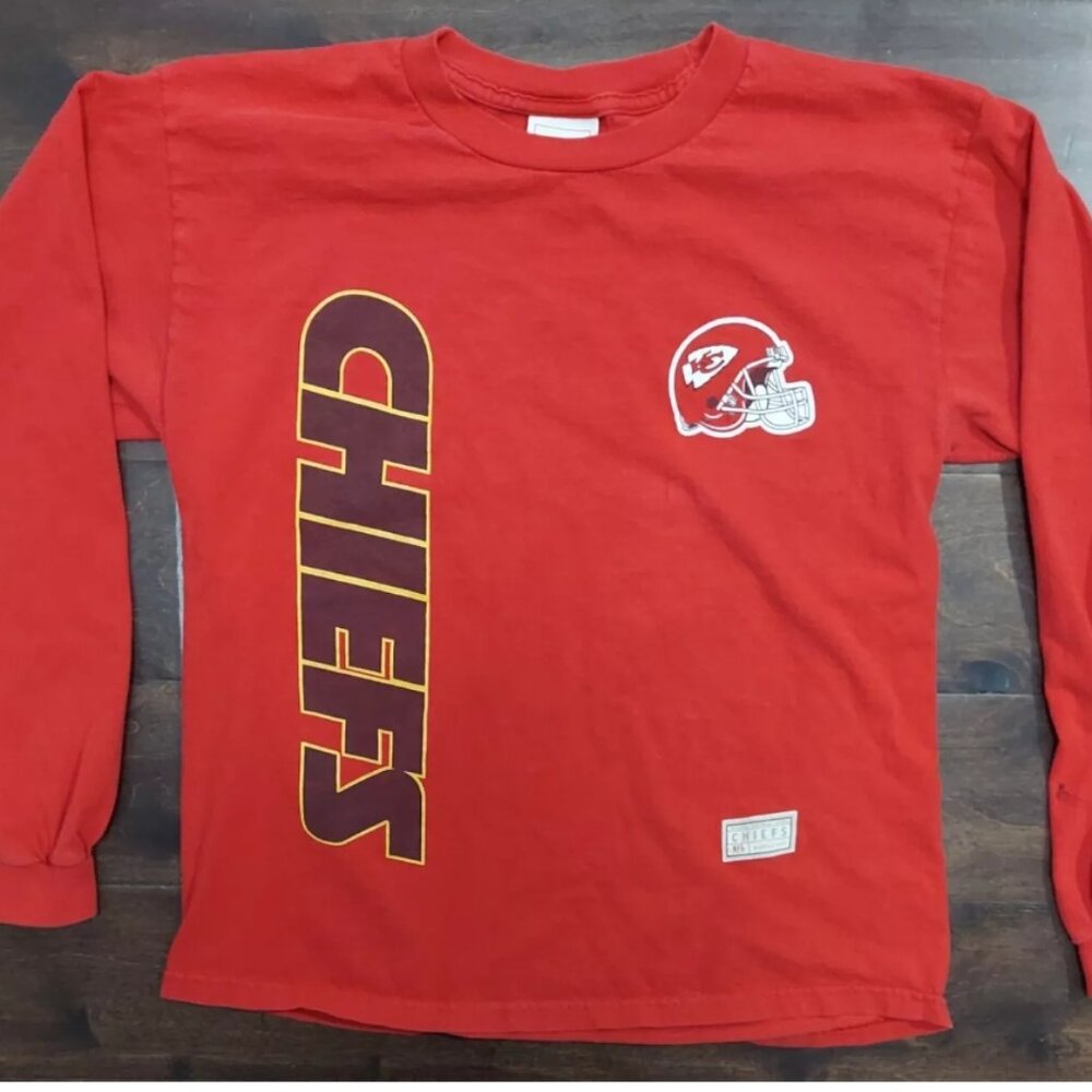 Vintage Chiefs Shirt Kids Size L 14 Long Sleeved Tee childrens 90s